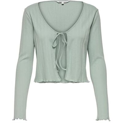 ONLY Damen Onlcarlotta L/S String Cardigan JRS Regular Fit Strickjacke Für Jugendliche Mit Kordelverschluss, Jadeite, XX-Large ONLY Damen Onlcarlotta L/S String Cardigan JRS Regular Fit Strickjacke Für Jugendliche Mit Kordelverschluss, Jadeite, XX-Large