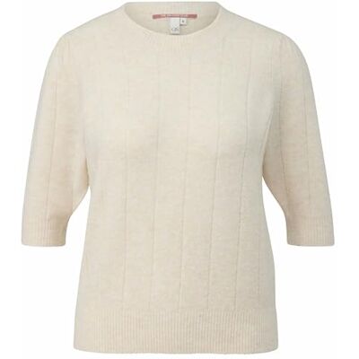 QS Damen 2172034 Pullover Kurzarm, Weiß, XL EU QS Damen 2172034 Pullover Kurzarm, Weiß, XL EU
