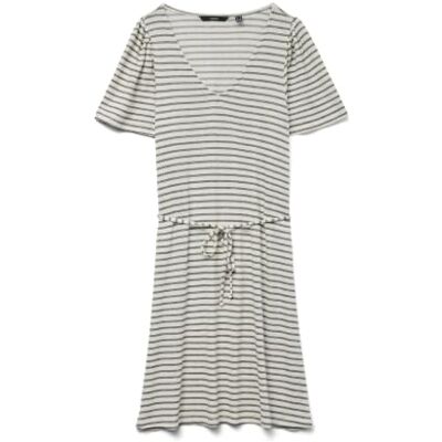 VERO MODA Damen Vmgina 2/4 Short Dress JRS Ga Noos, Oatmeal, Small VERO MODA Damen Vmgina 2/4 Short Dress JRS Ga Noos, Oatmeal, Small