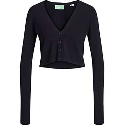 JJXX Damen Jxisabel Ls Soft Cropped Cardigan Knit, Schwarz, M JJXX Damen Jxisabel Ls Soft Cropped Cardigan Knit, Schwarz, M