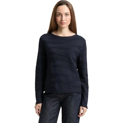 TOM TAILOR Damen 1049191 Pullover, 10668 Sky Captain Blue, XXL EU TOM TAILOR Damen 1049191 Pullover, 10668 Sky Captain Blue, XXL EU