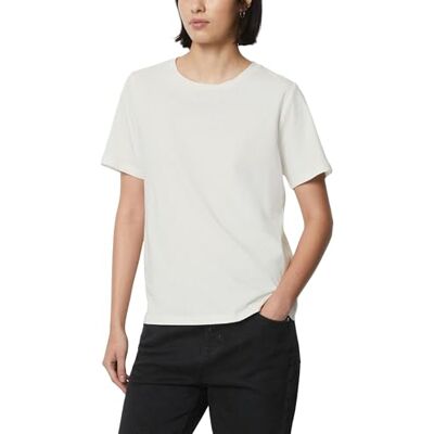 Marc O' Polo Denim Damen T-Shirt aus Bio-Baumwolle Regular Fit, Weiß (Egg White), S Marc O' Polo Denim Damen T-Shirt aus Bio-Baumwolle Regular Fit, Weiß (Egg White), S