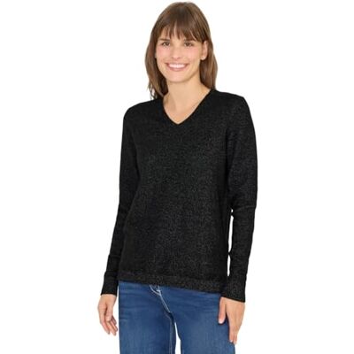 Cecil Kuscheliger V-Neck Pullover Black Melange S Cecil Kuscheliger V-Neck Pullover Black Melange S