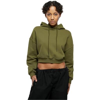 Urban Classics Damen Kapuzenpullover Ladies Cropped Heavy Hoody summerolive XL Urban Classics Damen Kapuzenpullover Ladies Cropped Heavy Hoody summerolive XL
