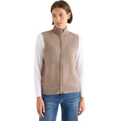 Cecil Weste mit Rippstruktur Toffee Cream Melange S Cecil Weste mit Rippstruktur Toffee Cream Melange S