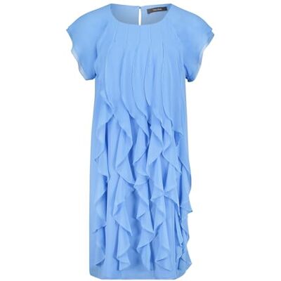 Vera Mont Damen Cocktailkleid mit Volant 42, Paris Blue Vera Mont Damen Cocktailkleid mit Volant 42, Paris Blue