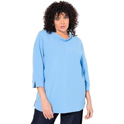 Ulla Popken Damen große Größen Übergrößen Plus Size Sweatshirt, Querrippen, Stehkragen, 3/4-Arm Ulla Popken Damen große Größen Übergrößen Plus Size Sweatshirt, Querrippen, Stehkragen, 3/4-Arm