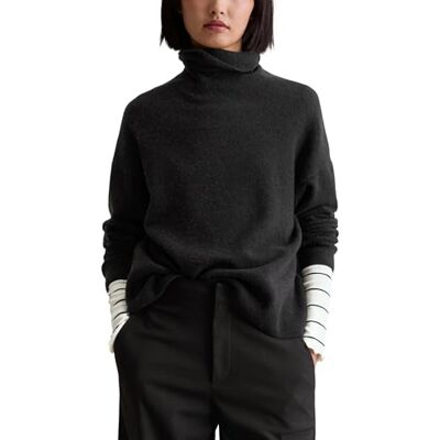 Marc O' Polo Marc OߴPolo Denim Damen Pullover mit Rollkragen Regular Fit, Schwarz (Black), L Marc O' Polo Marc OߴPolo Denim Damen Pullover mit Rollkragen Regular Fit, Schwarz (Black), L