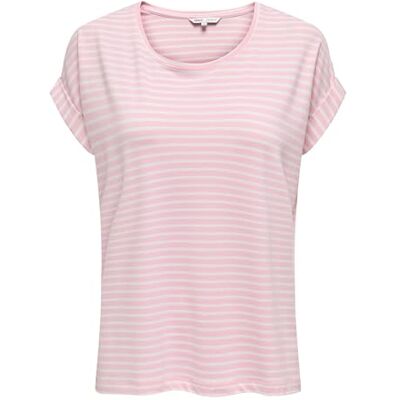 ONLY Damen Onlmoster Stripe S/S O-Neck Top JRS Noos Basic-Oberteil Mit O-Ausschnitt Und Kurzen Ärmeln Für Freizeitkleidung, Pink Lady, M ONLY Damen Onlmoster Stripe S/S O-Neck Top JRS Noos Basic-Oberteil Mit O-Ausschnitt Und Kurzen Ärmeln Für Freizeitkleidung, Pink Lady, M