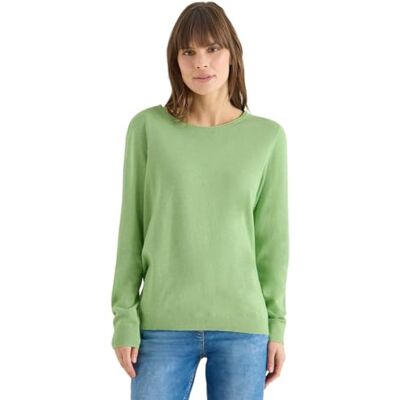 Cecil Langarm Pullover mit Rippdetail Bamboo Green Melange XXL Cecil Langarm Pullover mit Rippdetail Bamboo Green Melange XXL