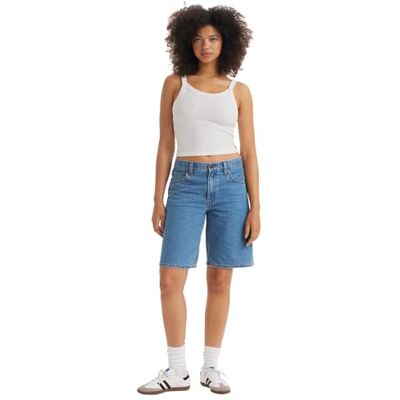 Levi's Women's Baggy DAD JORT Dark Indigo-Flat Finish Jean Shorts, Foolish Love, 34 Levi's Women's Baggy DAD JORT Dark Indigo-Flat Finish Jean Shorts, Foolish Love, 34