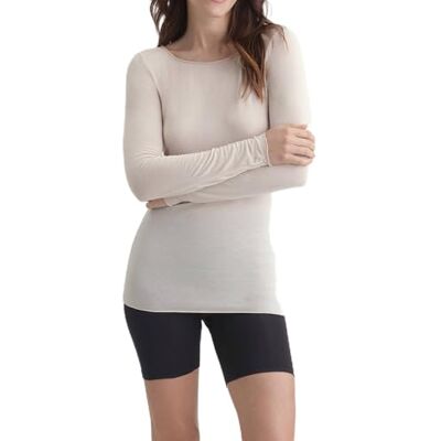 DIM Damen Kaschmir-T-Shirt mit Langen Ärmeln U-Boot-Kragen x1 Warmes und superweiches Oberteil Ideal für den Winter Eleganter Look DIM Damen Kaschmir-T-Shirt mit Langen Ärmeln U-Boot-Kragen x1 Warmes und superweiches Oberteil Ideal für den Winter Eleganter Look