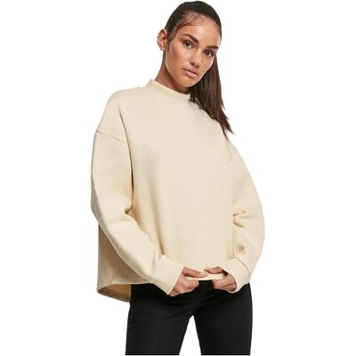 Urban Classics Damen Ladies Oversized High Neck Crew Pullover, Beige (Sand 00208), Large (Herstellergröße: L) Urban Classics Damen Ladies Oversized High Neck Crew Pullover, Beige (Sand 00208), Large (Herstellergröße: L)