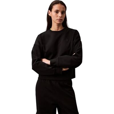 Calvin Damen Sweatshirt Archive Logo French Terry Crew Neck, Schwarz (Black), XL Calvin Damen Sweatshirt Archive Logo French Terry Crew Neck, Schwarz (Black), XL