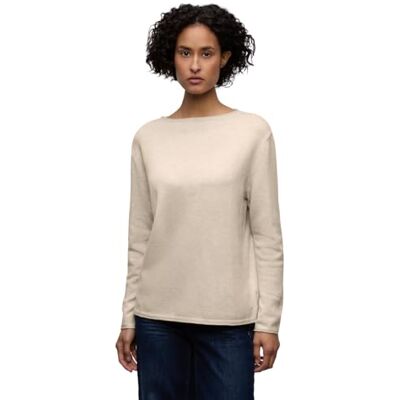 Street One Pullover mit gerolltem Saum tusk Cream Mel. 46 Street One Pullover mit gerolltem Saum tusk Cream Mel. 46
