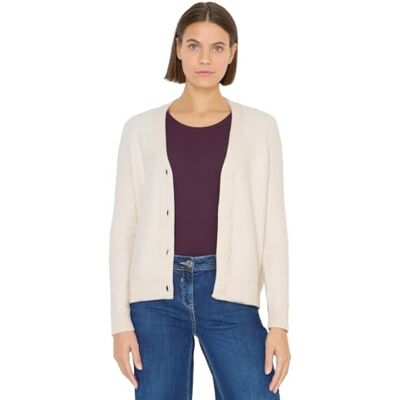 Cecil Softer Bouclé Cardigan Light Greige M Cecil Softer Bouclé Cardigan Light Greige M