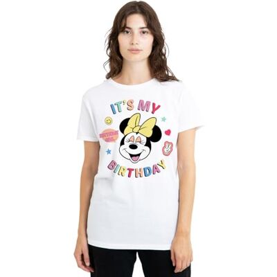 Minnie Damen Mouse It's My Birthday Ladies T Shirt, White T-Shirt Minnie Damen Mouse It's My Birthday Ladies T Shirt, White T-Shirt