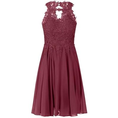 Apart Damen Spitze Cocktailkleid, ärmelloses Partykleid, knielanges Chiffonkleid, Rückenausschnitt, bequemes Abendkleid, Elegantes Hochzeitskleid & Sommerpartykleid Apart Damen Spitze Cocktailkleid, ärmelloses Partykleid, knielanges Chiffonkleid, Rückenausschnitt, bequemes Abendkleid, Elegantes Hochzeitskleid & Sommerpartykleid