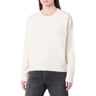 Replay Damen Pullover mit Rundhalsausschnitt, Butter 002 (Beige), XS Replay Damen Pullover mit Rundhalsausschnitt, Butter 002 (Beige), XS
