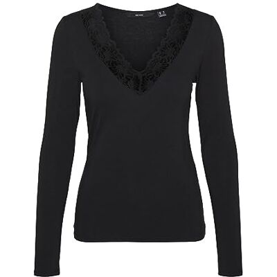 VERO MODA VMROSA LS V-Neck LACE TOP GA JRS NOOS VERO MODA VMROSA LS V-Neck LACE TOP GA JRS NOOS