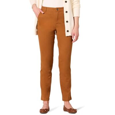 Amazon Damen Hose mit hoher Taille, schmale Passform, durchgehend, gerades Bein, Khaki, Karamell, 42 Kurz Amazon Damen Hose mit hoher Taille, schmale Passform, durchgehend, gerades Bein, Khaki, Karamell, 42 Kurz