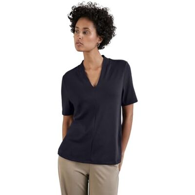 Street One Damen A322106 T-Shirt Mit V-Ausschnitt, Night Sky Blue,38 Street One Damen A322106 T-Shirt Mit V-Ausschnitt, Night Sky Blue,38