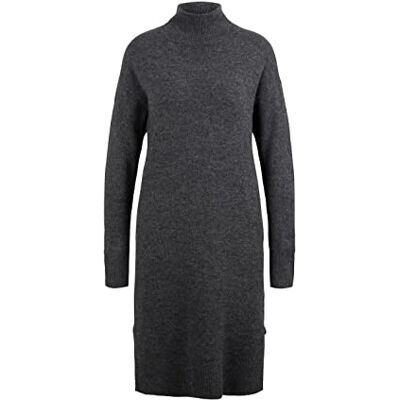 TOM TAILOR Denim Damen Strickkleid mit Rollkragen 1034562, 10522 Shale Grey Melange, S TOM TAILOR Denim Damen Strickkleid mit Rollkragen 1034562, 10522 Shale Grey Melange, S