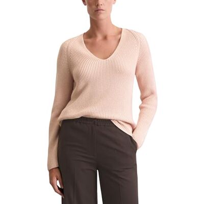 Marc O' Polo Marc OߴPolo Damen Strickpullover mit V-Ausschnitt Relaxed Fit, Rosa (Pastel Rose), XXL Marc O' Polo Marc OߴPolo Damen Strickpullover mit V-Ausschnitt Relaxed Fit, Rosa (Pastel Rose), XXL