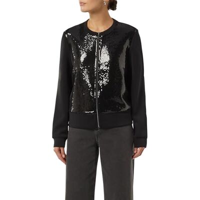 Comma Sweat-Jacke mit Pailletten-Besatz Comma Sweat-Jacke mit Pailletten-Besatz