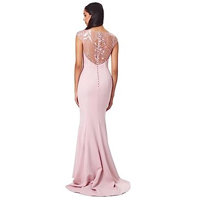 Jarlo London Damen Masa Fischschwanz-Maxikleid Kleid, Orignal Pink, 36 Jarlo London Damen Masa Fischschwanz-Maxikleid Kleid, Orignal Pink, 36