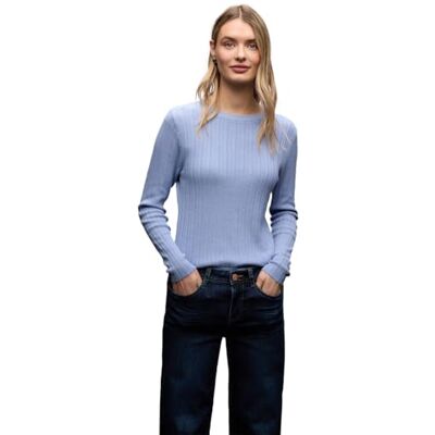 Street One Pullover mit Rippstruktur Frosted Blue Mel. 42 Street One Pullover mit Rippstruktur Frosted Blue Mel. 42