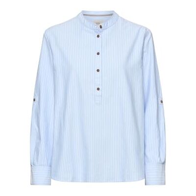 camel active Damen Gestreifte Bluse mit krempelbaren Ärmeln Hellblau, Womenswear-L camel active Damen Gestreifte Bluse mit krempelbaren Ärmeln Hellblau, Womenswear-L