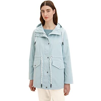 TOM TAILOR Damen 1035332 Parka Jacke mit Kapuze, 30463 Dusty Mint Blue, L TOM TAILOR Damen 1035332 Parka Jacke mit Kapuze, 30463 Dusty Mint Blue, L