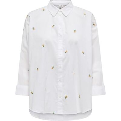 ONLY Damen Onlnew Lina Grace Ls Emb Shirt Noos WVN Knopfverschluss Box Fit Hemd Mit Langen Ärmeln, Bright White, Medium ONLY Damen Onlnew Lina Grace Ls Emb Shirt Noos WVN Knopfverschluss Box Fit Hemd Mit Langen Ärmeln, Bright White, Medium