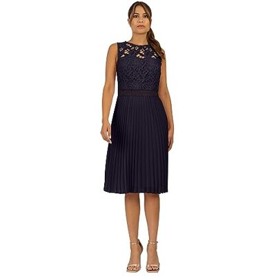 Apart Damen Cocktailkleid, Rundhalsausschnitt, Knielanges Partykleid, Semi-transparentes Georgette Brautjungfernkleid, ärmellos, Reguläre Passform, leichtgewicht & bequemes Hochzeitskleid Apart Damen Cocktailkleid, Rundhalsausschnitt, Knielanges Partykleid, Semi-transparentes Georgette Brautjungfernkleid, ärmellos, Reguläre Passform, leichtgewicht & bequemes Hochzeitskleid