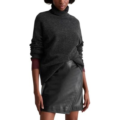 Marc O' Polo Marc OߴPolo Denim Damen Pullover mit Rollkragen Regular Fit, Grau (Anthra Melange), XXS Marc O' Polo Marc OߴPolo Denim Damen Pullover mit Rollkragen Regular Fit, Grau (Anthra Melange), XXS