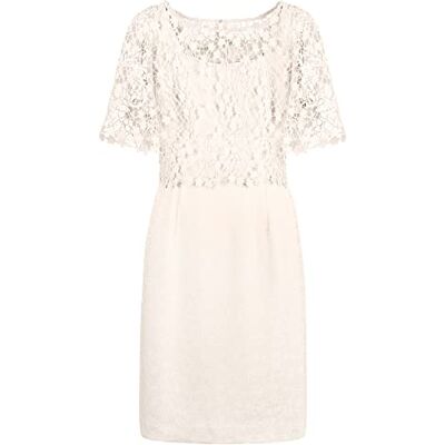 ApartFashion Damen 2in1 Spitzenkleid Kleid, Creme, 42 EU ApartFashion Damen 2in1 Spitzenkleid Kleid, Creme, 42 EU