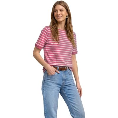 Street One T-Shirt mit Boat Neck und Streifen Blush Berry 44 Street One T-Shirt mit Boat Neck und Streifen Blush Berry 44