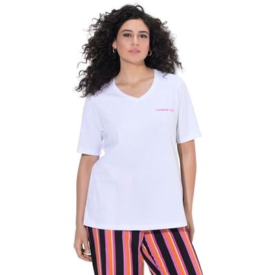 Ulla Popken Damen große Größen Übergrößen Plus Size T-Shirt, Dolce Vita, Classic, V-Ausschnitt, Halbarm schneeweiß 54+ 847841200-54+ Ulla Popken Damen große Größen Übergrößen Plus Size T-Shirt, Dolce Vita, Classic, V-Ausschnitt, Halbarm schneeweiß 54+ 847841200-54+