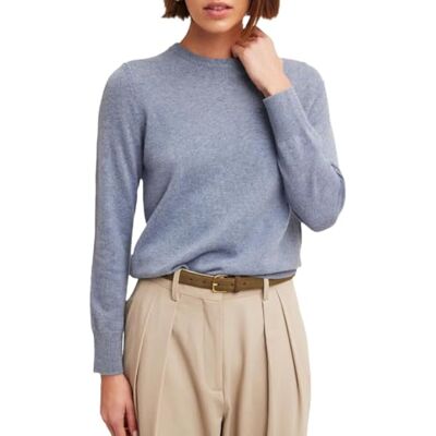 NAADAM Damen The Original Cashmere Crewneck Sweater Pullover, Mittelblau, XS NAADAM Damen The Original Cashmere Crewneck Sweater Pullover, Mittelblau, XS