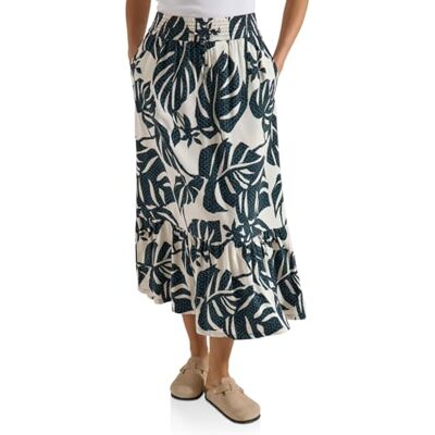 Cecil Maxi-Rock mit sommerlichem Blättermuster Palm Breeze Green S Cecil Maxi-Rock mit sommerlichem Blättermuster Palm Breeze Green S