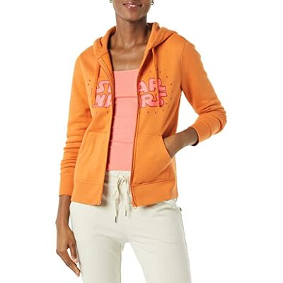 Amazon Disney Marvel Star Wars Princess Damen Fleece-Kapuzenpulli mit durchgehendem Reißverschluss (in Übergröße erhältlich), Star Wars Logo, XXL Amazon Disney Marvel Star Wars Princess Damen Fleece-Kapuzenpulli mit durchgehendem Reißverschluss (in Übergröße erhältlich), Star Wars Logo, XXL