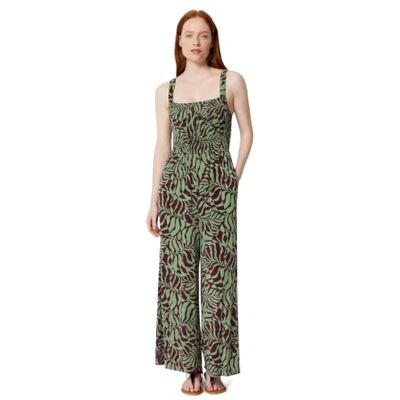 Amazon Damen-Jumpsuit mit quadratischem Ausschnitt und weitem Bein, ärmellos, Salbeigrün, abstrakte Handflächen, Größe XXL Amazon Damen-Jumpsuit mit quadratischem Ausschnitt und weitem Bein, ärmellos, Salbeigrün, abstrakte Handflächen, Größe XXL