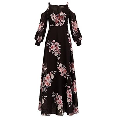 ApartFashion Damen Jurk L ssiges Abendkleid, Schwarz Multicolor, M EU ApartFashion Damen Jurk L ssiges Abendkleid, Schwarz Multicolor, M EU