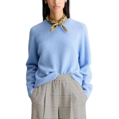 Marc O' Polo Marc OߴPolo Denim Damen Pullover mit Rundhalsausschnitt Relaxed Fit, Blau (Blue Dusk), XL Marc O' Polo Marc OߴPolo Denim Damen Pullover mit Rundhalsausschnitt Relaxed Fit, Blau (Blue Dusk), XL