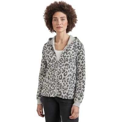 Street One Sweat Hoody Zip JKT w. AOP, Heather Grey Mel., 40 Street One Sweat Hoody Zip JKT w. AOP, Heather Grey Mel., 40