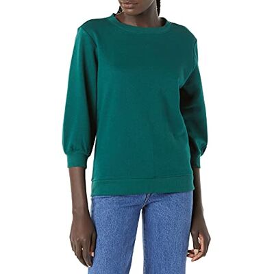 Amazon Damen French Terry Fleece Ärmel Detail Rundhalsausschnitt Sweatshirt Dunkelgrün, X-Large Amazon Damen French Terry Fleece Ärmel Detail Rundhalsausschnitt Sweatshirt Dunkelgrün, X-Large