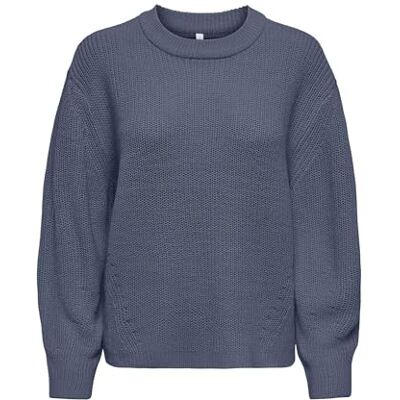 ONLY Damen Onlmilouz Ls Rib Pullover KNT Nca, Vintage Indigo, XL ONLY Damen Onlmilouz Ls Rib Pullover KNT Nca, Vintage Indigo, XL