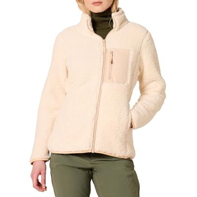 Amazon Damen Lange Sherpa-Jacke Mit Stehkragen, Durchgehendem Reißverschluss Und Gewebtem Saum (Erhältlich In Übergröße), Beige Farbblock, M Amazon Damen Lange Sherpa-Jacke Mit Stehkragen, Durchgehendem Reißverschluss Und Gewebtem Saum (Erhältlich In Übergröße), Beige Farbblock, M