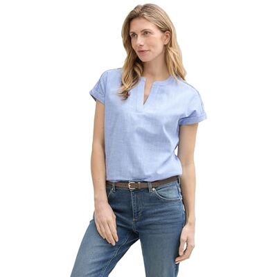 TOM TAILOR Damen 1046189 Bluse, 22758 Dreamy Blue, 34 EU TOM TAILOR Damen 1046189 Bluse, 22758 Dreamy Blue, 34 EU